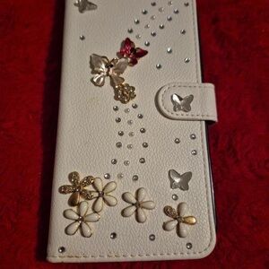Elegant White Floral Butterfly Phone Case